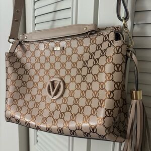 Valentino by Mario Valentino Bridget Monogram Leather Satchel
